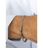 Karartmalı Gurmet Klasik Gümüş Erkek Bileklik