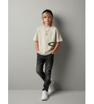 Erkek Çocuk Minimal Baskılı Pamuklu T-shirt