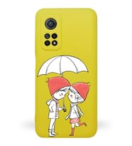Xiaomi Mi 10T Pro Uyumlu Lansman Kılıf Aşk Tasarımlı İçi Kadife Kapak-Sarı (Şeffaf)