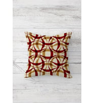 Modern Geometrik Desen Çift Tarafı Baskılı Gizli Fermuarlı Yastık Kılıfı Kırlent Yastık Kılıfı (Bej)