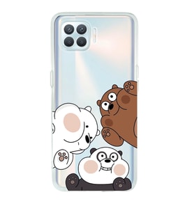 Oppo Reno 4 Lite Uyumlu Kafadar Ayılar Desenli Şeffaf Telefon Kılıfı
