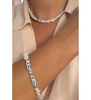 Sand Sun Yazılı Barok İnci Kolye Bileklik Set