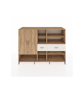 Kronos Dolap 10 Raflı 2 Çekmeceli 2 Kapaklı 220x59x163 Çam-Çam/Aytaşı
