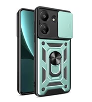 Durukar® Redmi 13C Kılıf Pars Lens Yüzüklü Silikon - Yeşil