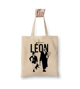 Leon And Mathilda Beyaz Bez Çanta Uzun Saplı Alışveriş Çantası Plaj Çantası