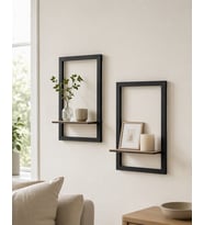 2’li Modern Dekoratif Duvar Rafı Seti – Sök Tak Ahşap Çerçeve Raf – 20x30 / 26x35 cm – Kolay Montaj