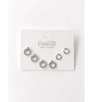 Minimal Halkalar Silver Altılı Küpe