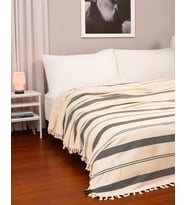 Doğal Pamuk , Yumuşak , Çok Amaçlı Örtü , Koltuk Örtüsü , Çift Kişilik Pike 200 x 240 Cm - Lacivert Çapraz