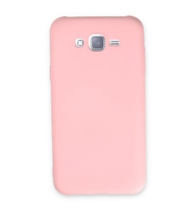 Samsung Galaxy J7 Kılıf Nano İçi Kadife Silikon - Pudra