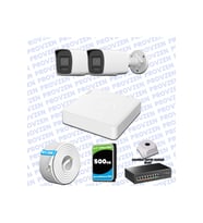 Provzen Hikvision Hibrit IP ColorVu 2 Kameralı Güvenlik Kamerası Mikrofonlu  Olay Anında bildirim