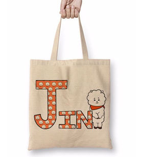 Bts Meets Bt21 Jın Bez Çanta Uzun Saplı