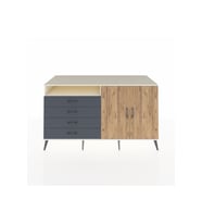 Kronos Konsol 3 Raflı 4 Çekmeceli 2 Kapaklı 176x59x99 Aytaşı-Çam/Antrasit