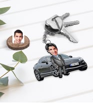 BK Gift Kişiye Özel Erkek Mazda Rx8 Figürlü Plakalı Ahşap Karikatür Anahtarlık-1