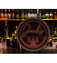 BK Gift Kişiye Özel Led Işıklı Yuvarlak Bar Tabelası, Işıklı Tabela, Bar Dekorasyonu, Duvar Dekoru, Home Bar Tabela-3