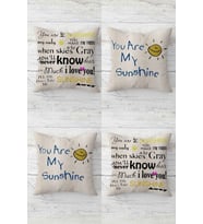 You Are My Sunshine Gizli Fermuarlı Kırlent Kılıfı Koltuk Yastık Kılıfı Takım(4adet) (Sarı)