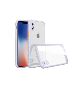 iPhone Xs Max Kılıf Miami Şeffaf Silikon - Lila