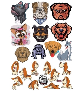 Köpek Sticker Set-4 13 Parça Telefon, Tablet, Defter, Laptop Sticker