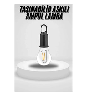 Mey İthalat® Taşınabilir Askılı Ampul Kamp Lambası Askılı Type-C Şarjlı Bahçe Lambası