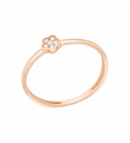 Diamond Line-Gülaylar Pembe Altın 14 Ayar Geometrik Yüzük