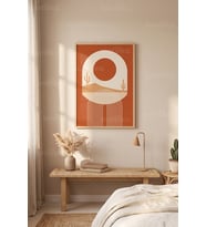 Çöl ve Doğa Minimalist Boho 1. Kalite Ahşap Çerçeveli Tablo