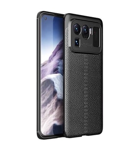 Xiaomi Mi 11 Ultra Kılıf Zore Niss Deri Desenli Silikon Kılıf (Siyah)