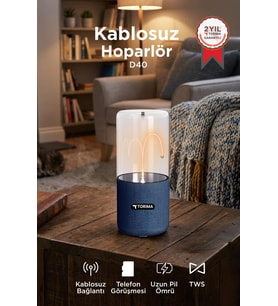Torima Bluetooth Hoparlör Manyetik Işıklı TWS 5.3 Speaker D40 Lacivert