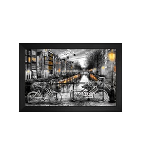 Manzara Temalı Kanvas Tablo 50 x 70 cm Siyah Çerçeve