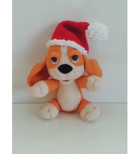 Yılbaşı Köpeği Amigurumi Organik Oyuncak