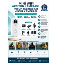 Geniş Açı Lensli WiFi Spor ve Vlog Kamerası