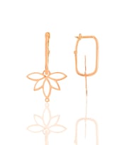 Gümüş rose yaşam çiçeği lotus göçmen küpe SGTL11674ROSE