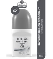 Deotak Invisible Erkek 35 ml x 2 Pudrasız Fresh Kokuya Sahip Roll-On Deodorant