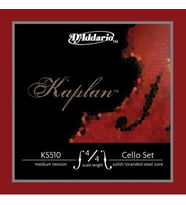 D'Addario KS510 Kaplan 4/4 Tam Boy Çello Tel Seti - Medium Tansiyon (Profesyonel)  Sentetik Çekirdek, Zengin ve Güçlü Ses Projeksiyonu, Hızlı Akort Kararlılığı ve Geniş Dinamik Aralık