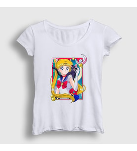 Presmono Kadın Beyaz Serena Usagi Sailor Moon Ay Savaşçısı T-Shirt 487509tt