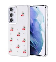 Samsung Galaxy A55 Uyumlu Kılıf Airbag Tasarımlı Simli Şeffaf Zore Kutup Kapak (Kırmızı)