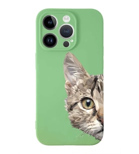 Apple iPhone 14 Pro  Lansman Kılıf Catface  Tasarımlı Altı Kapalı İçi Kadife Kaplı  Kapak (Şeffaf)