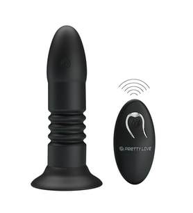 LilituShop USB Şarjlı Uzaktan Kumandalı 4 Titreşim & 4 İleri Geri Hareketli Anal Plug