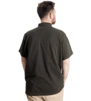 Mode XL Büyük Beden Erkek T-shirt Hakim Yaka MD LOGO 22326 Haki