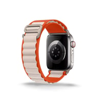 Cosmostech Akıllı Saat Watch için Uyumlu 42MM 44MM 45MM 49MM 1/2/3/4/5/6/se/7/8/ultra Çift Katman Kordon ve Kayışı Turuncu(Beyaz)