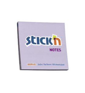 Hopax Stıckn Yapışkanlı Not Kağıdı 100 Yaprak 76 x 76 Mm Pastel Lila