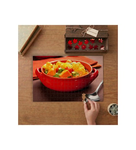 Güveçte Lezzetli Yemek Tasarımı 240 parça Ahşap Puzzle Ahşap Kutuda MP00399