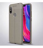 Xiaomi Redmi Note 6 Pro Kılıf Deri Tarzı Niss Silikon Case (Gri)