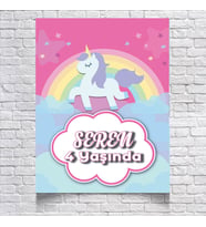 UNICORN TEMALI DOĞUM GÜNÜ AFİŞİ 35X50 cm