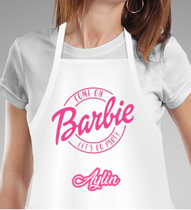 Kişiye Özel Barbie Tasarımlı Mutfak Önlüğü