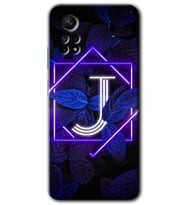 Redmi Note 12 Pro 4G Kılıf HD Desen Baskılı Kılıf - Dark Neon Yaprak J Harfi