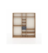 Arges Dolap 10 Raflı 2 Çekmeceli 3 Askılı 220x30x243 Çam-Çam/Antrasit