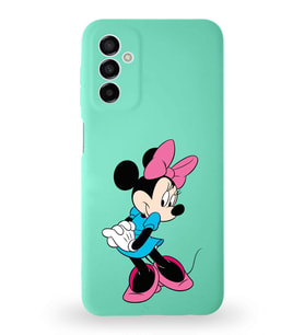 Samsung Galaxy M13 Uyumlu Lansman Kılıf Altı Kapalı İçi Kadife  Minnie Mouse-F Tasarımlı  Kapak (Şeffaf)