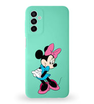 Samsung Galaxy M13 Uyumlu Lansman Kılıf Altı Kapalı İçi Kadife  Minnie Mouse-F Tasarımlı  Kapak (Şeffaf)