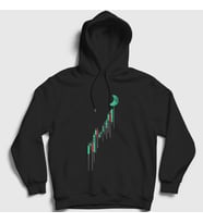 Presmono Unisex Siyah To The Moon Bitcoin Kapüşonlu Sweatshirt 264510tt