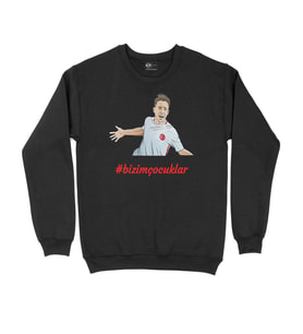 Türkiye Milli Takım Taraftar Siyah Sweatshirt