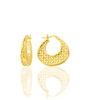 Gümüş altın yaldızlı özel işçilikli petek modeli füzyon halka küpe SGTL12540GOLD